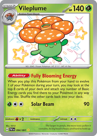 Vileplume Paldean Fates Pokemon Card
