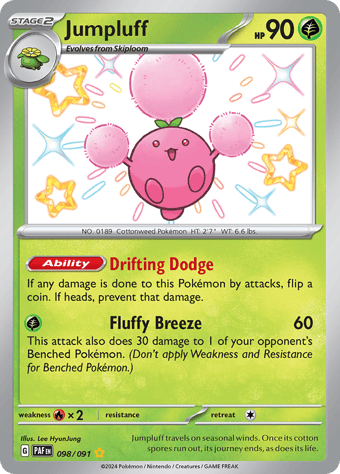 Jumpluff Paldean Fates Pokemon Card