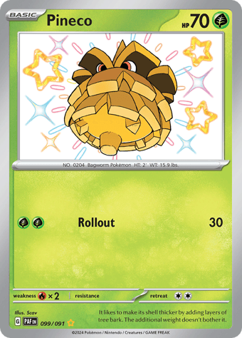 Pineco Paldean Fates Pokemon Card