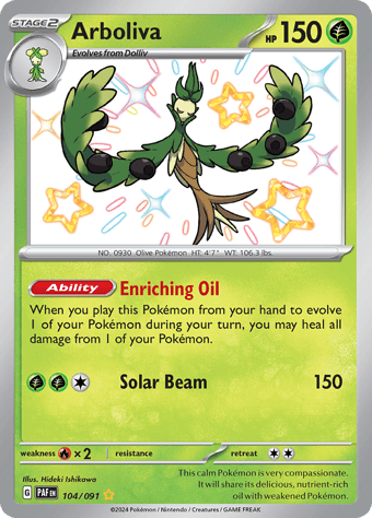 Arboliva Paldean Fates Pokemon Card