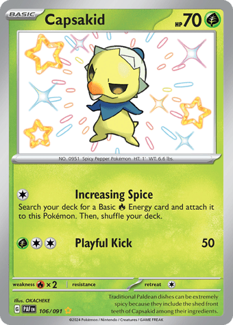 Capsakid Paldean Fates Pokemon Card