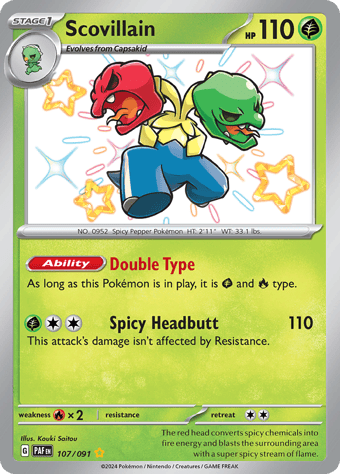 Scovillain Paldean Fates Pokemon Card