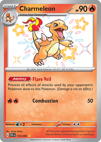 Charmeleon Paldean Fates Pokemon Card
