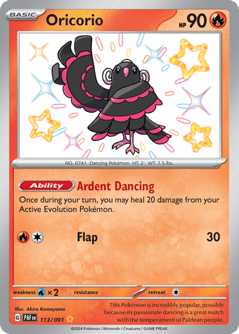 Oricorio Paldean Fates Pokemon Card