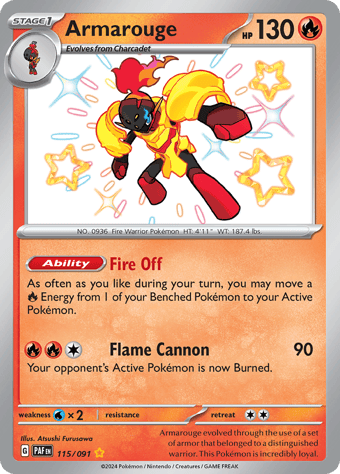 Armarouge Paldean Fates Pokemon Card