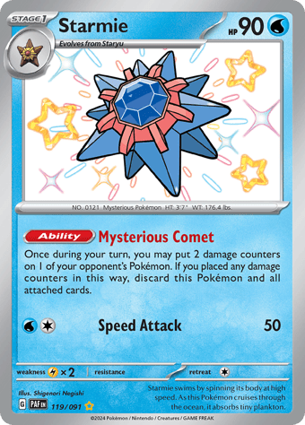 Starmie Paldean Fates Pokemon Card