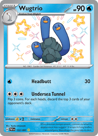 Wugtrio Paldean Fates Pokemon Card