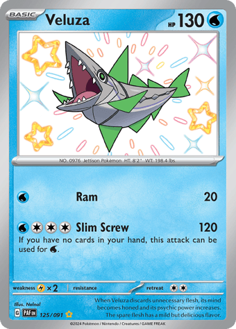 Veluza Paldean Fates Pokemon Card