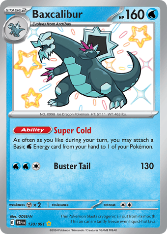 Baxcalibur Paldean Fates Pokemon Card