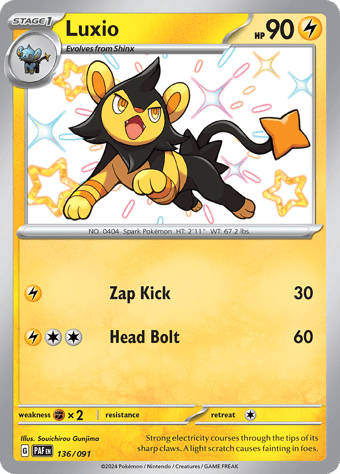 Luxio Paldean Fates Pokemon Card