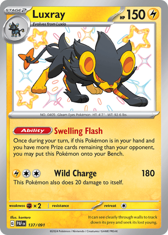 Luxray Paldean Fates Pokemon Card