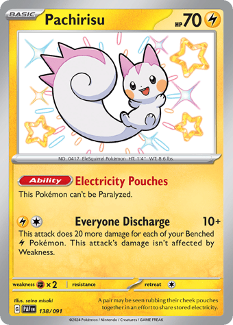 Pachirisu Paldean Fates Pokemon Card