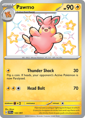 Pawmo Paldean Fates Pokemon Card