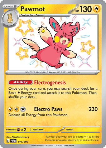 Pawmot Paldean Fates Pokemon Card
