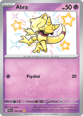 Abra Paldean Fates Pokemon Card