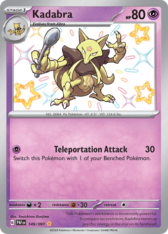 Kadabra Paldean Fates Pokemon Card