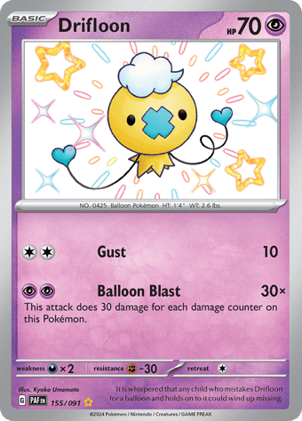 Drifloon Paldean Fates Pokemon Card