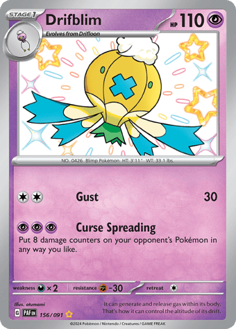 Drifblim Paldean Fates Pokemon Card