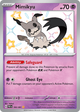 Mimikyu Paldean Fates Pokemon Card