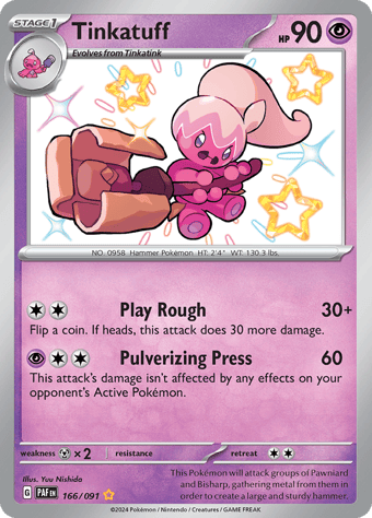 Tinkatuff Paldean Fates Pokemon Card