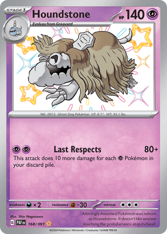 Houndstone Paldean Fates Pokemon Card