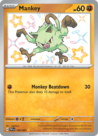 Mankey Paldean Fates Pokemon Card