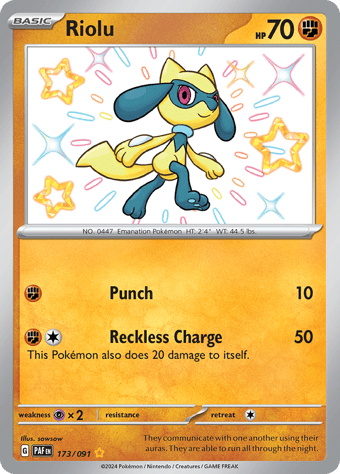 Riolu Paldean Fates Pokemon Card