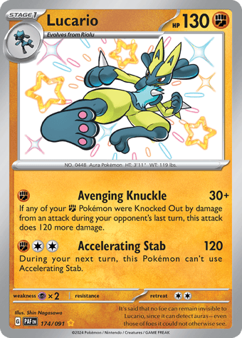 Lucario Paldean Fates Pokemon Card