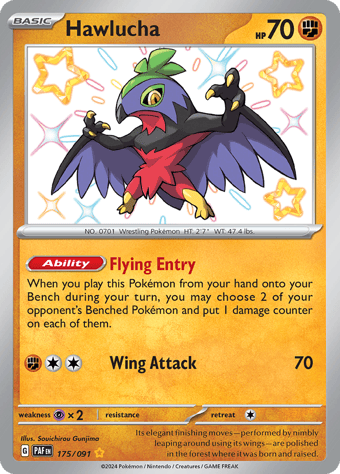 Hawlucha Paldean Fates Pokemon Card