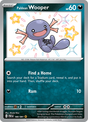 Paldean Wooper Paldean Fates Pokemon Card