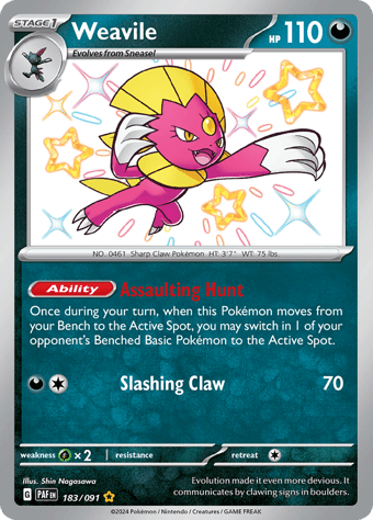 Weavile Paldean Fates Pokemon Card