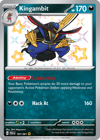 Kingambit Paldean Fates Pokemon Card
