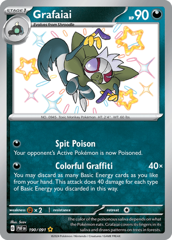 Grafaiai Paldean Fates Pokemon Card