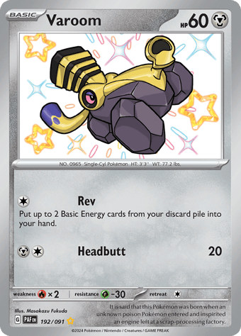 Varoom Paldean Fates Pokemon Card