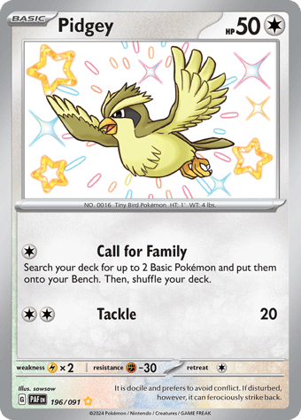 Pidgey Paldean Fates Pokemon Card