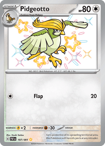 Pidgeotto Paldean Fates Pokemon Card