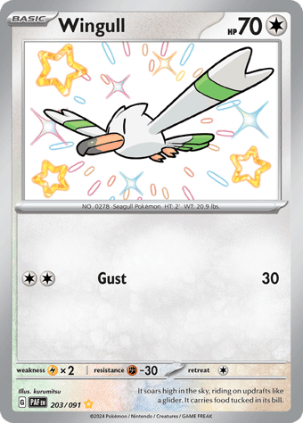 Wingull Paldean Fates Pokemon Card