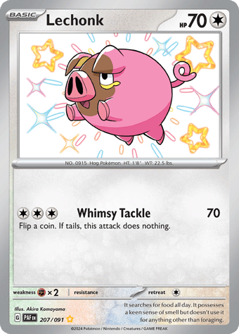 Lechonk Paldean Fates Pokemon Card