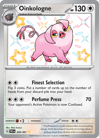 Oinkologne Paldean Fates Pokemon Card