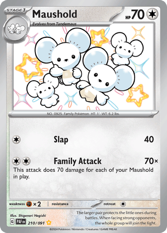 Maushold Paldean Fates Pokemon Card