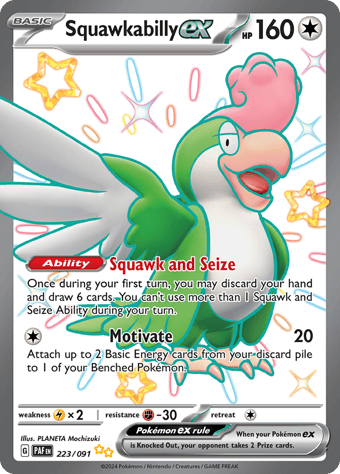 Squawkabilly ex Paldean Fates Pokemon Card