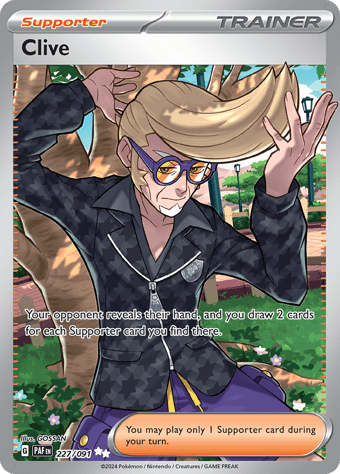 Clive Paldean Fates Pokemon Card