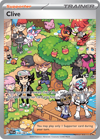 Clive Paldean Fates Pokemon Card