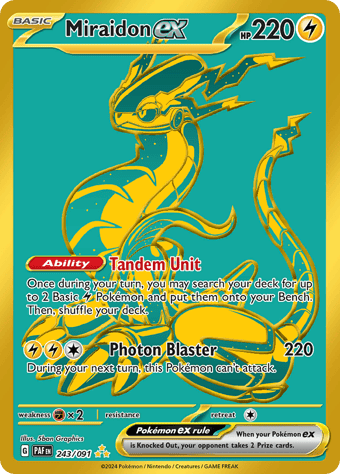 Miraidon ex Paldean Fates Pokemon Card