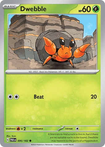 Dwebble Paradox Rift Pokemon Card