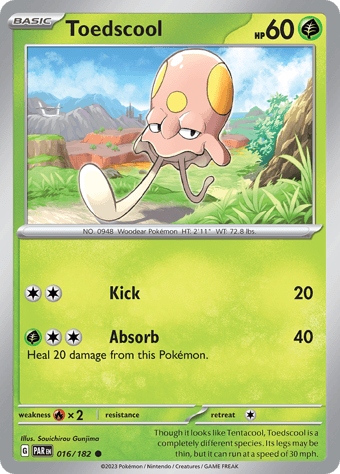 Toedscool Paradox Rift Pokemon Card