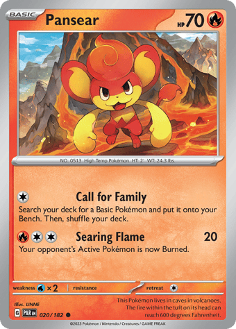 Pansear Paradox Rift Pokemon Card