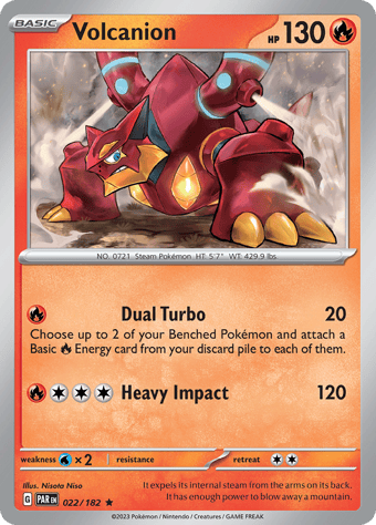 Volcanion Paradox Rift Pokemon Card