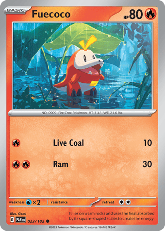 Fuecoco Paradox Rift Pokemon Card