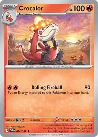 Crocalor Paradox Rift Pokemon Card